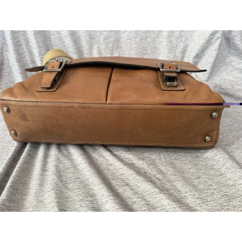 Coach Vintage Leather Messenger Bag Briefcase, Natural Color 2005 5A06